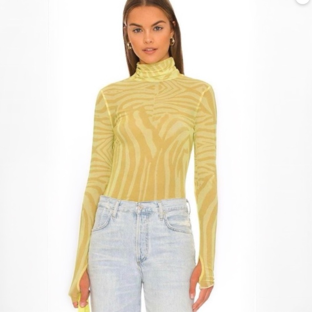 AFRM Zadie Mesh Long Sleeve Top w Thumb Holes Never Worn EUC - Picture 1 of 8